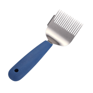 DESOPERCULADOR APÍCOLA TIPO TENEDOR MANGO DE GOMA AZUL