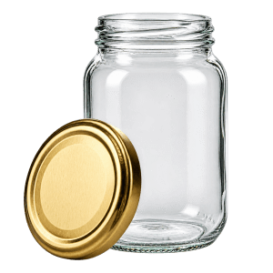 FRASCO DE VIDRIO CON TAPA DE 500 ML